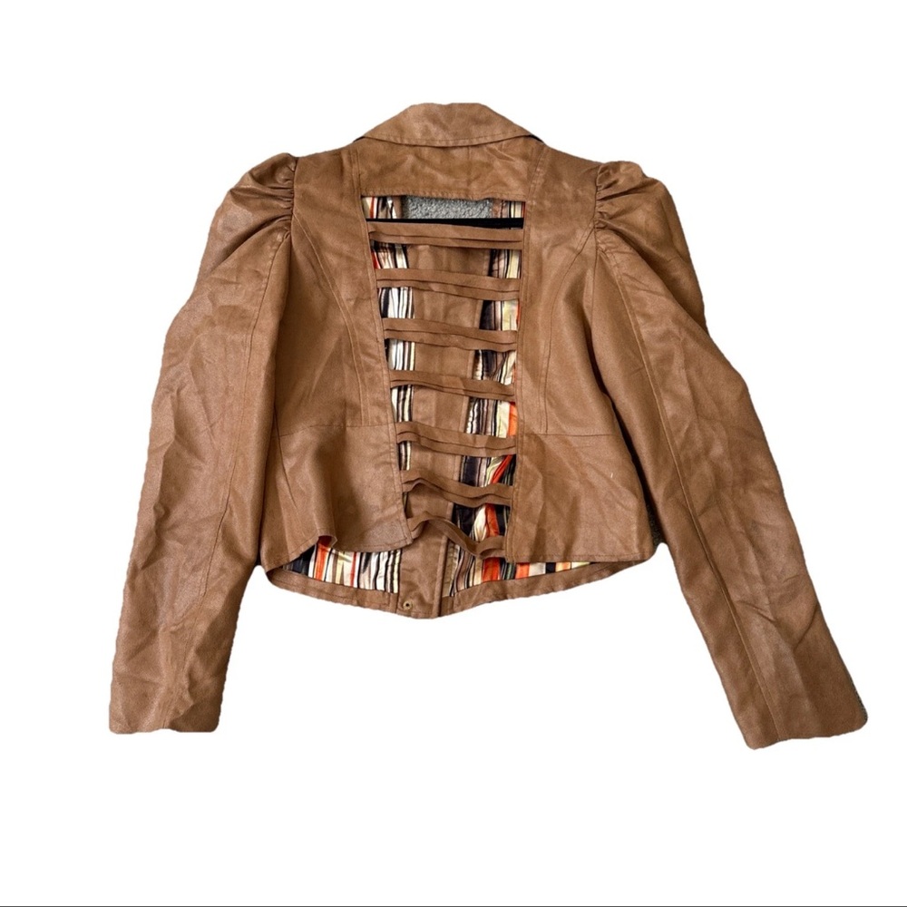 Gracia Women's Rust brown Faux suede Lightweight Jacket Size M - Picture 2 of 16